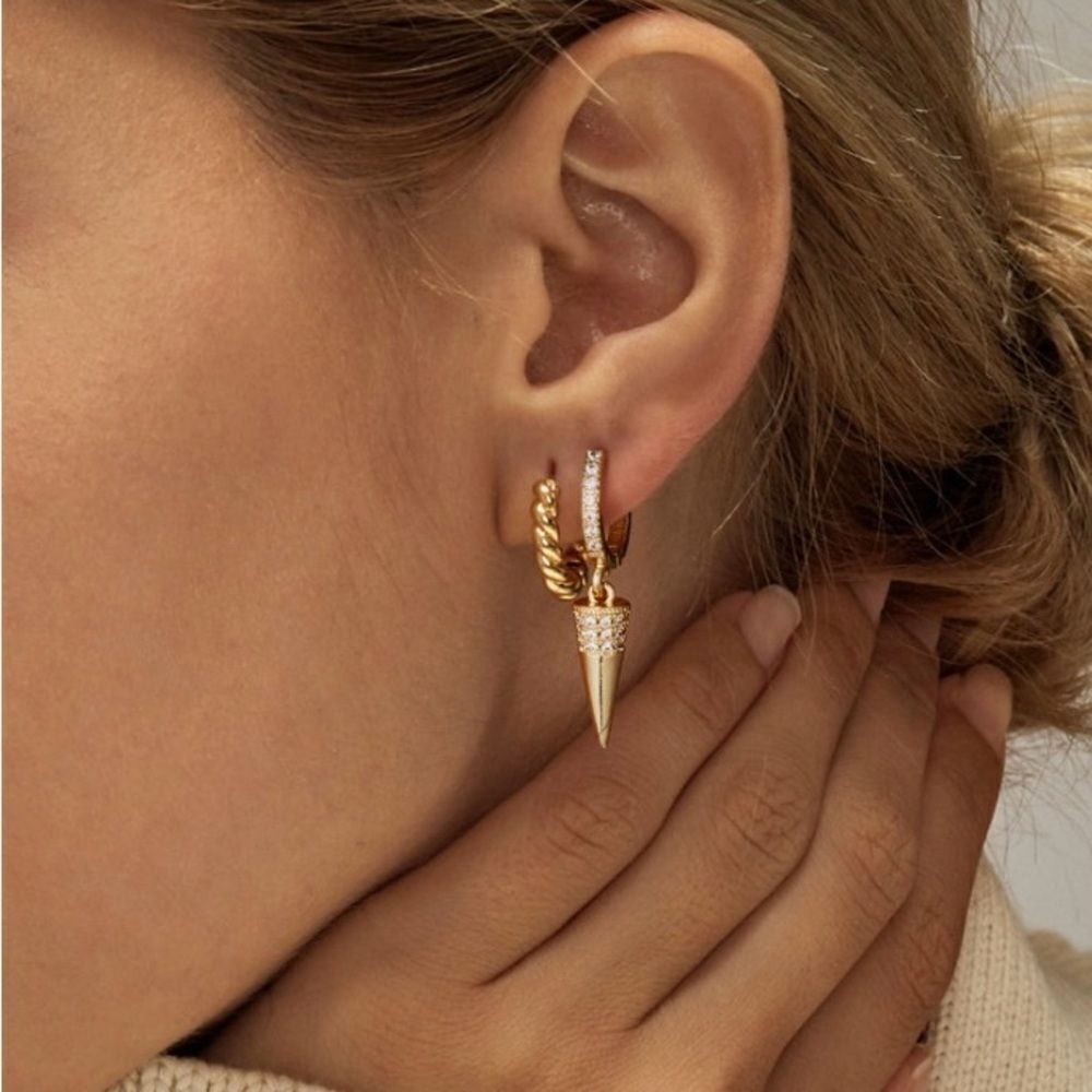 Stackable hoop earrings N661 - Picture 3 of 7